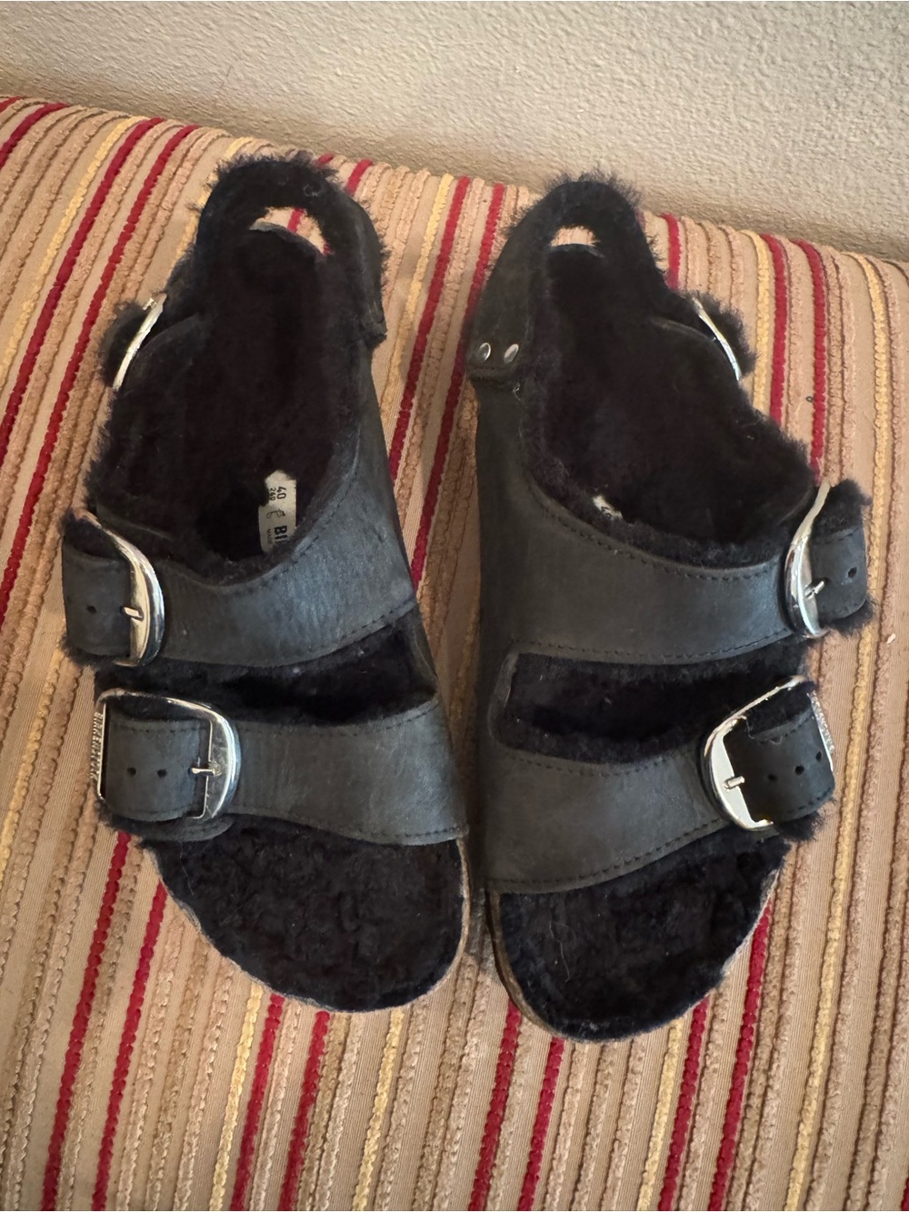 Birkenstock Black Milano Big Buckle Shearling